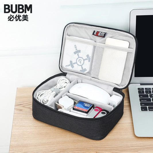 BUBM Travel External Hard Drive Case, Power Bank Case Storage Carrying Bag for iPhone Power Adapter Charger, Gadgets Cable Bag