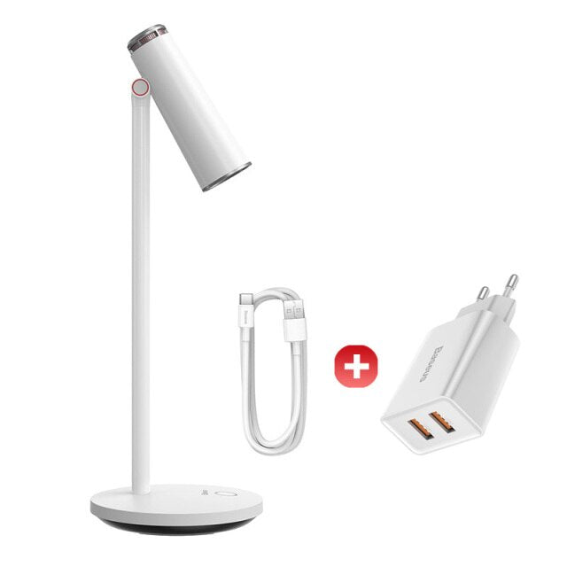 Baseus Stepless Dimmable LED USB Lamp Office Reading Desk Lamp Eye Protection Study Lamp USB Rechargeable Work Lamp USB Gadget